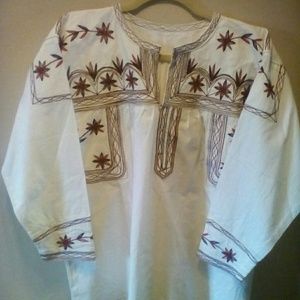 Vintage Huipil Mexican Embroidered Top